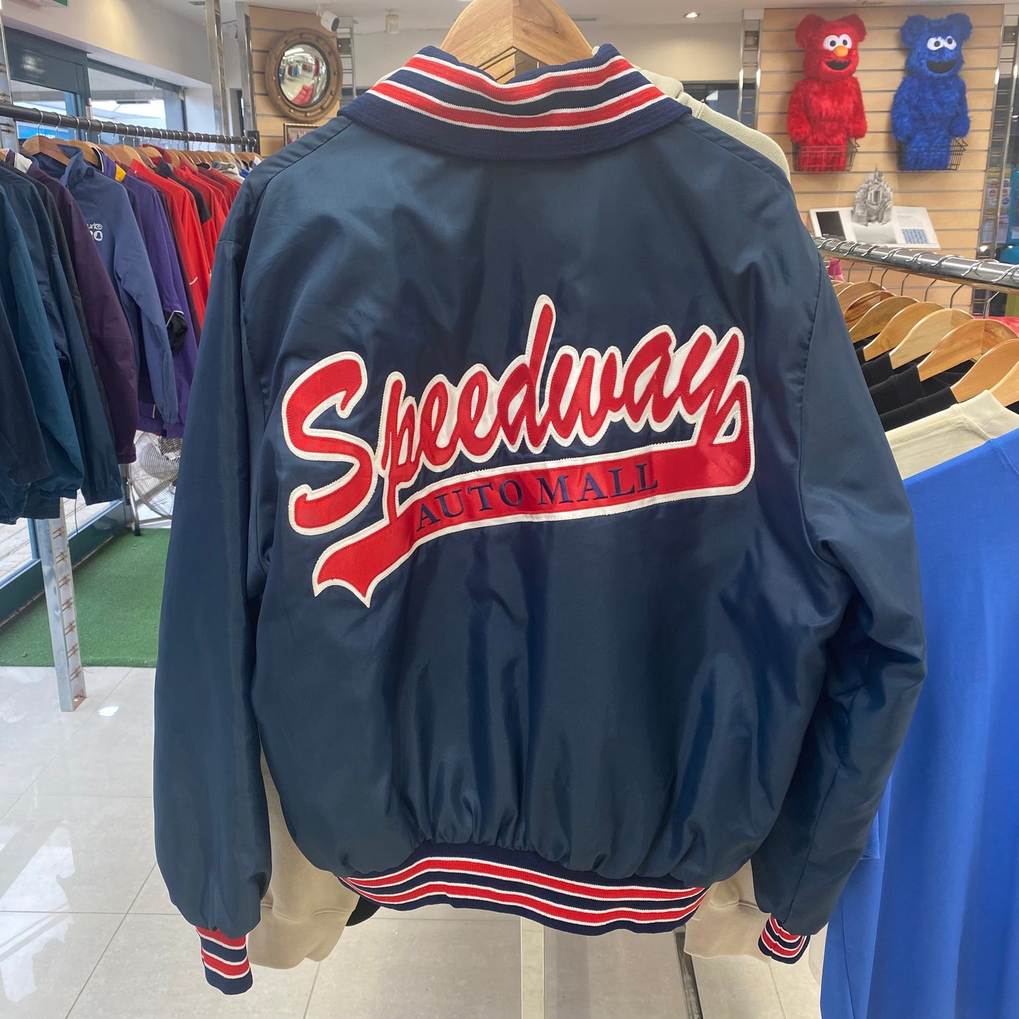 Navy Blue Speedway Bomber Jacket (XL)