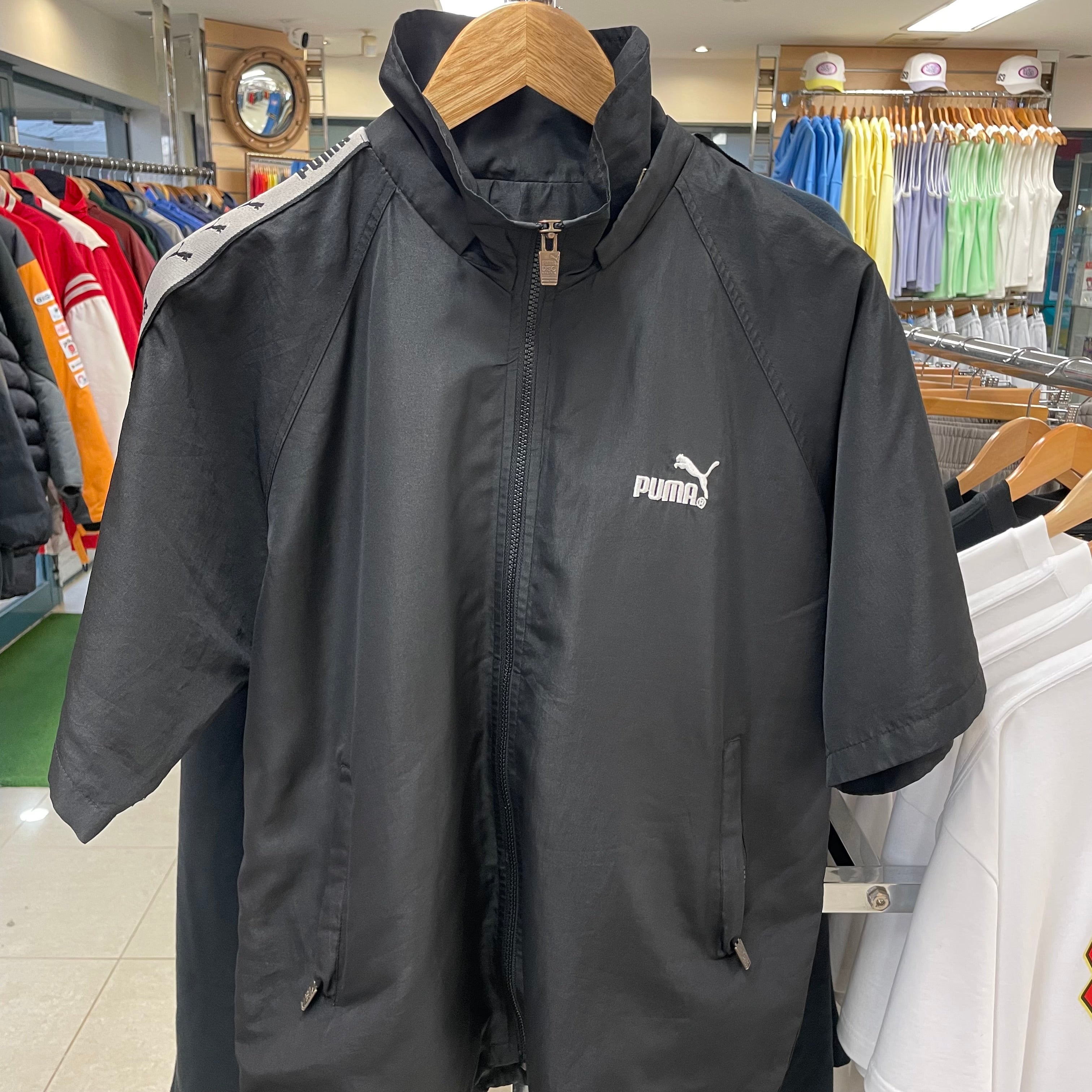 Vintage Puma Black Short Sleeve Track Jacket (L)