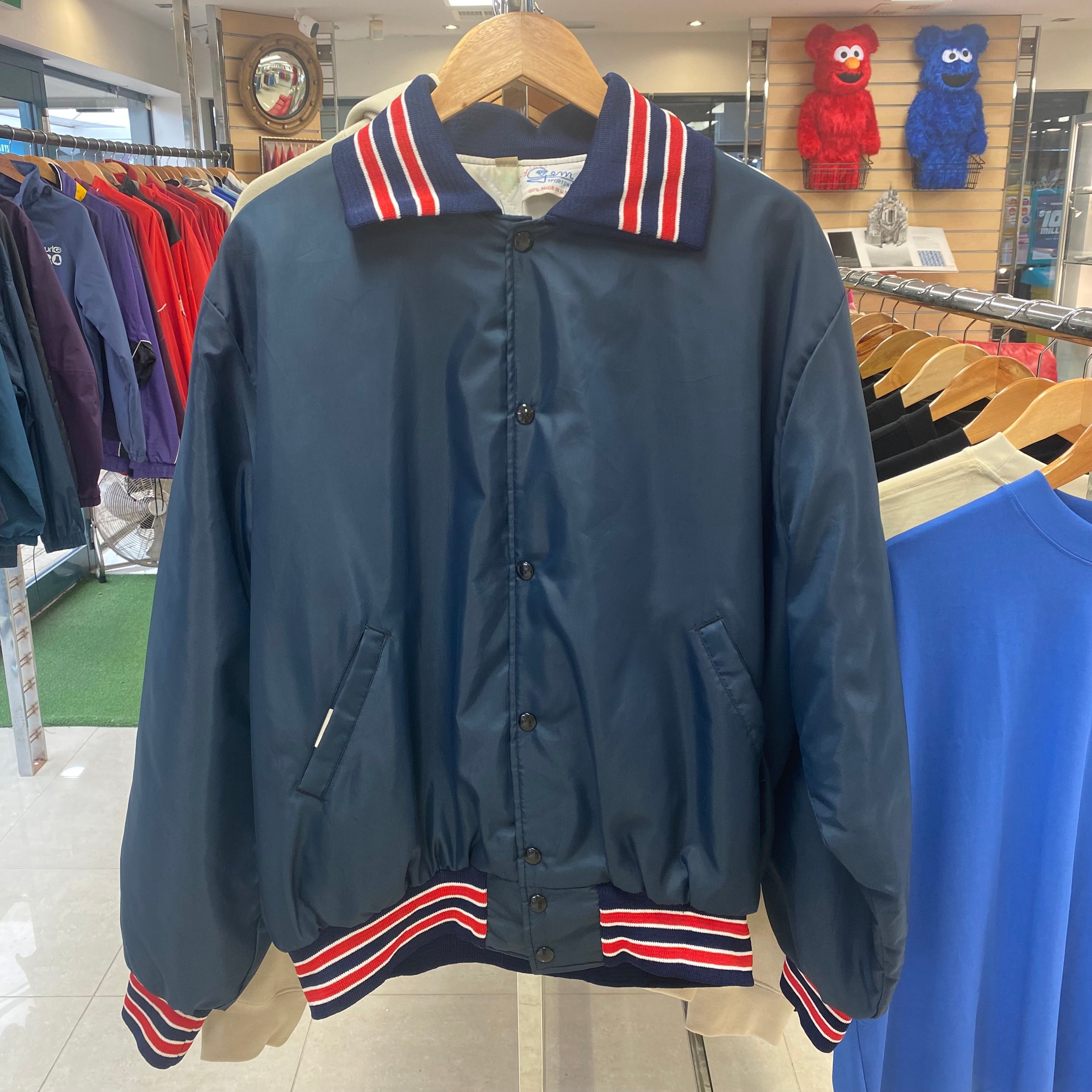 Navy Blue Speedway Bomber Jacket (XL)
