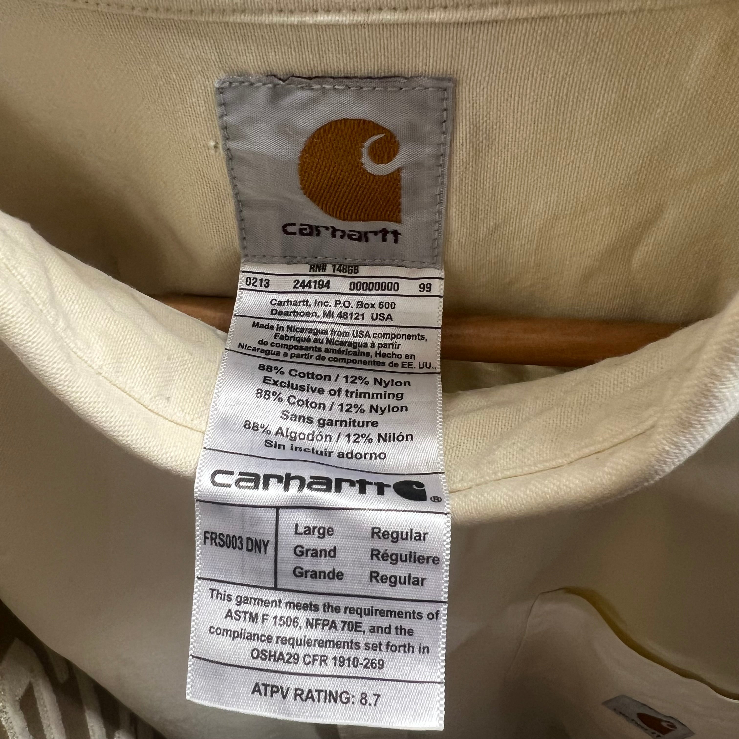 Carhartt Cream Short Sleeve Button-Up Shirt (L)