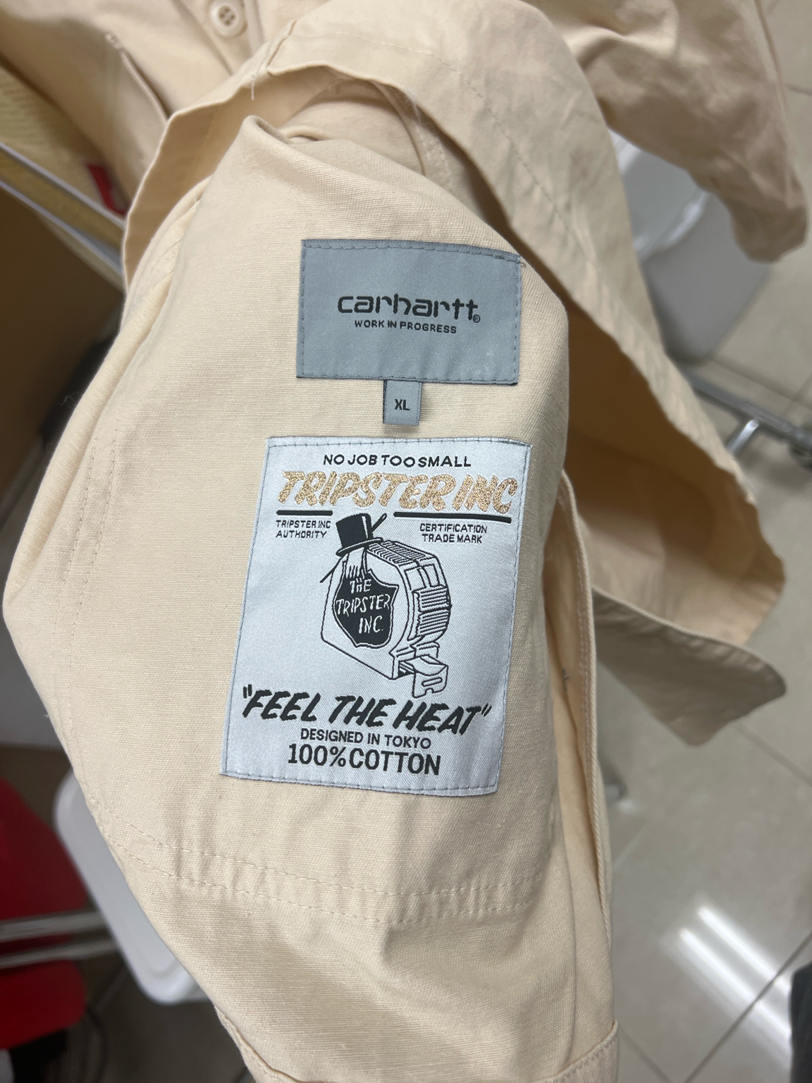 Carhartt WIP x Tripster Moray Cream Chore Jacket (XL)