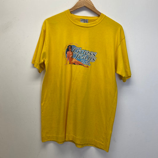 Yellow Guess jeans Tee (M)