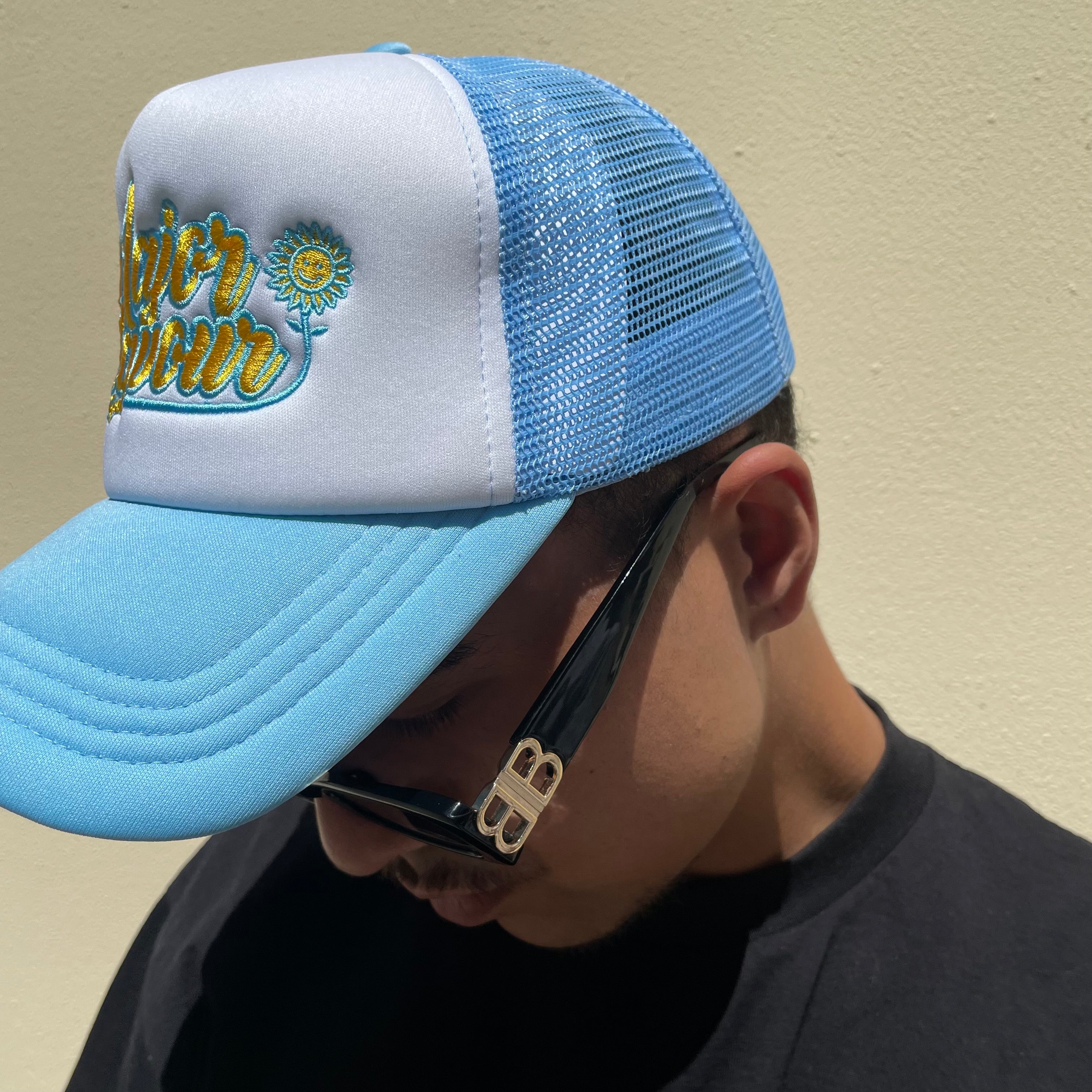 Major Flavour® Stay Golden Trucker Cap (Baby Blue)