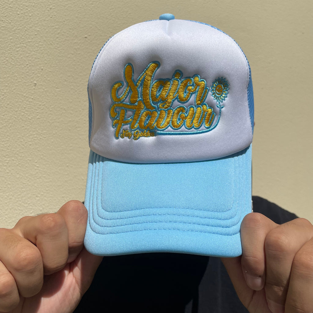 Major Flavour® Stay Golden Trucker Cap (Baby Blue)